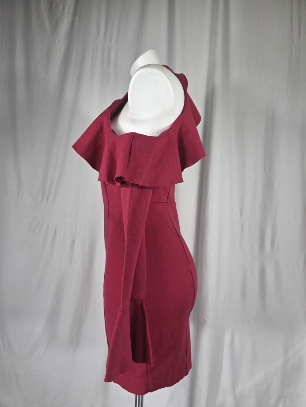 Free People Red Cold Shoulder Bodycon Mini Dress Sz. S Sexy Date Night Festival - Picture 6 of 14